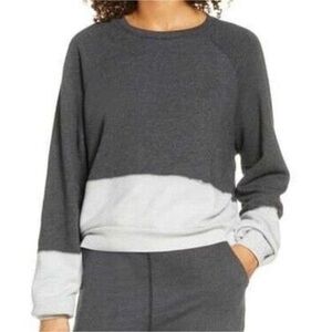 ZELLA DIP DYE GRAY FORGED LONG SLEEVES CREW NECK PULLOVER SWEATSHIRT SIZE LARGE